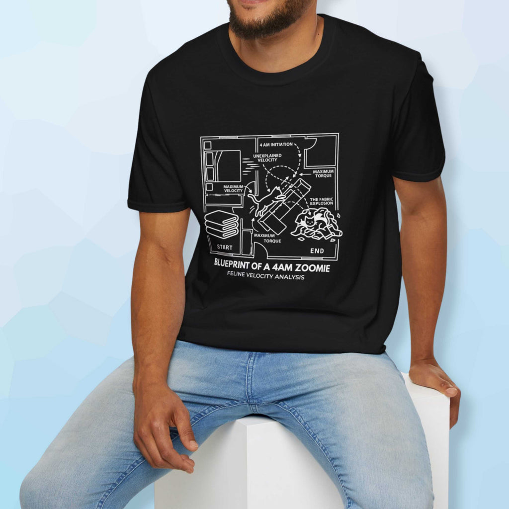 Blueprint of a 4AM Zoomie Cat T-Shirt