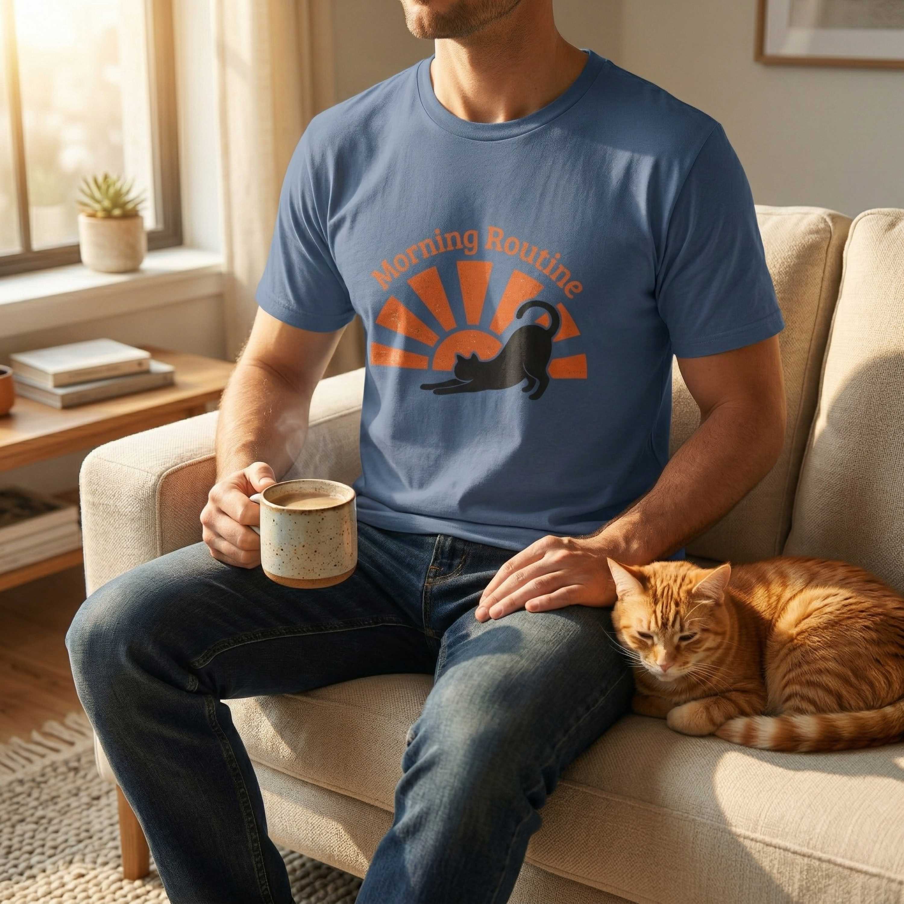 Morning Routine Cat & Sunburst T-Shirt