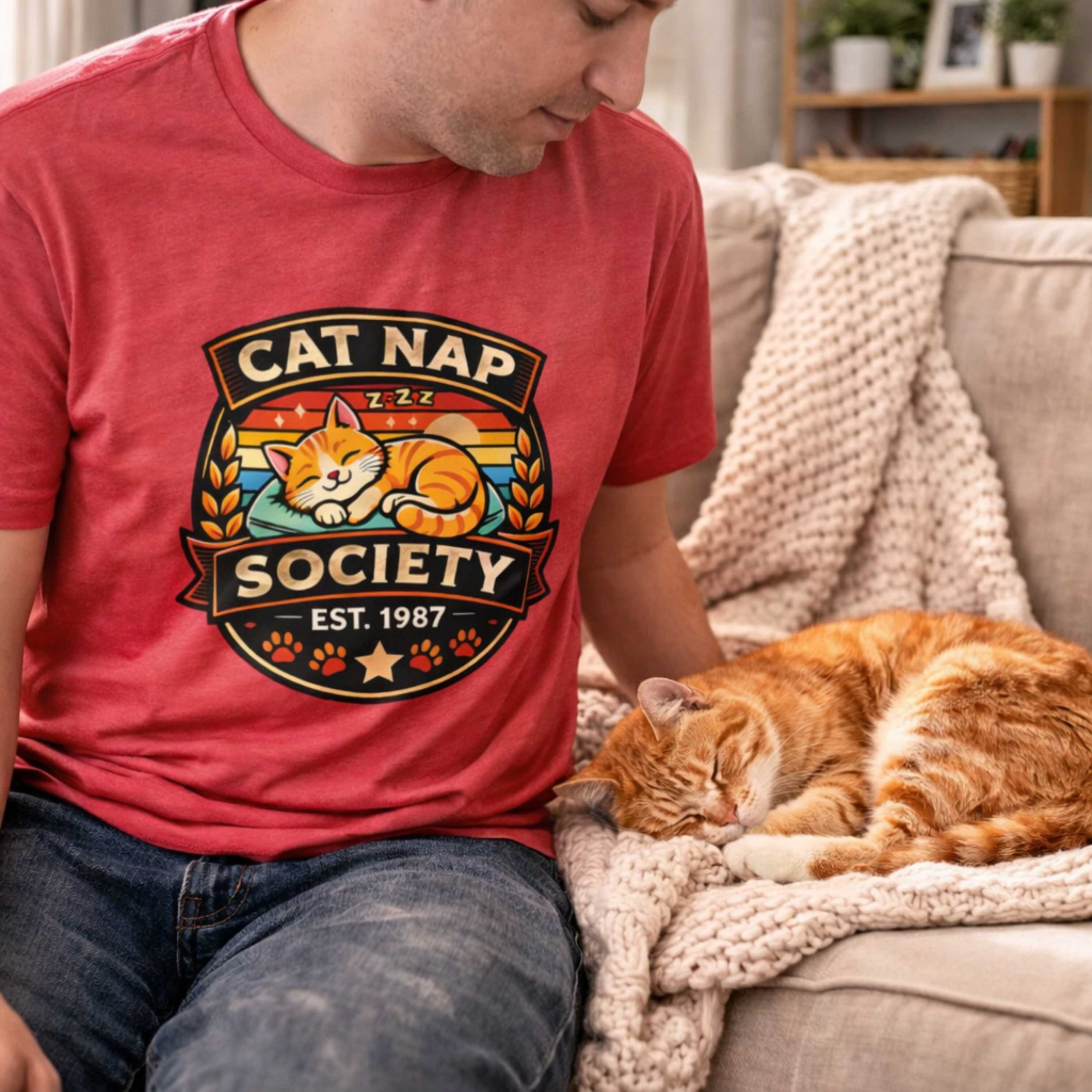 Cat Nap Society Orange Tabby T-Shirt