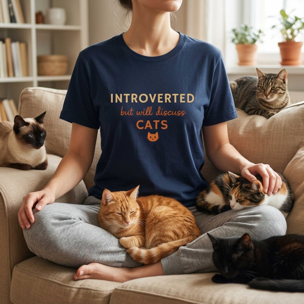 Introverted but will discuss Cats T-Shirt
