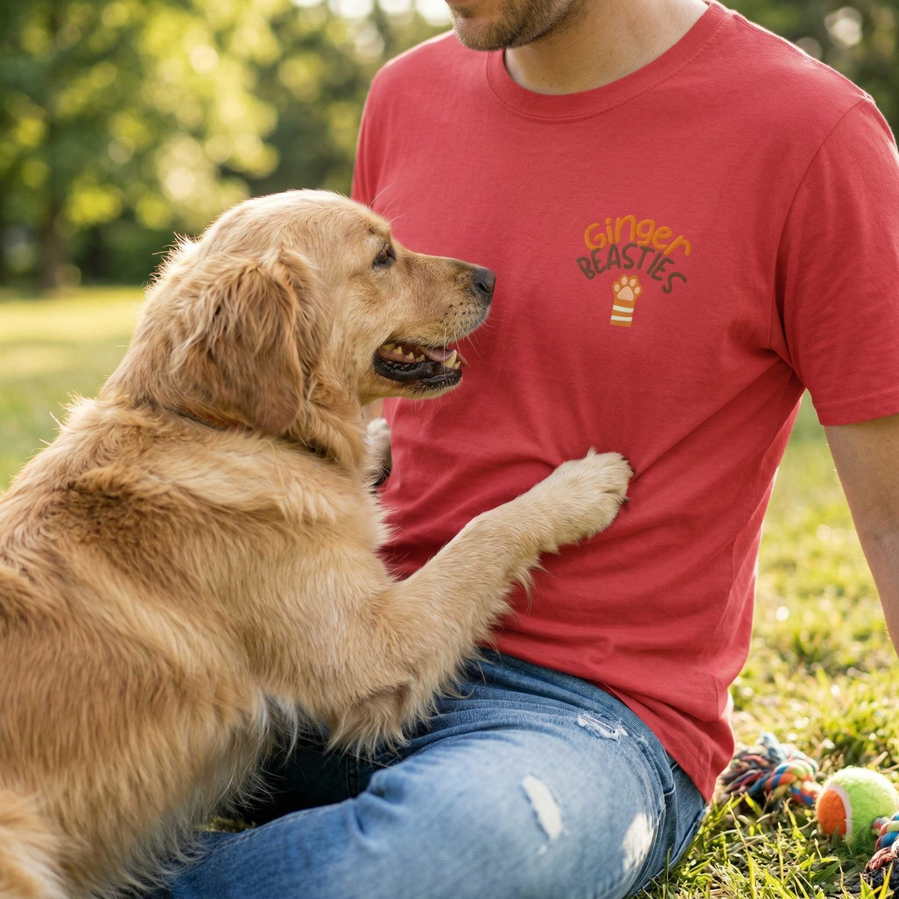 Ginger Beasties Paw Print Small Left Chest T-Shirt
