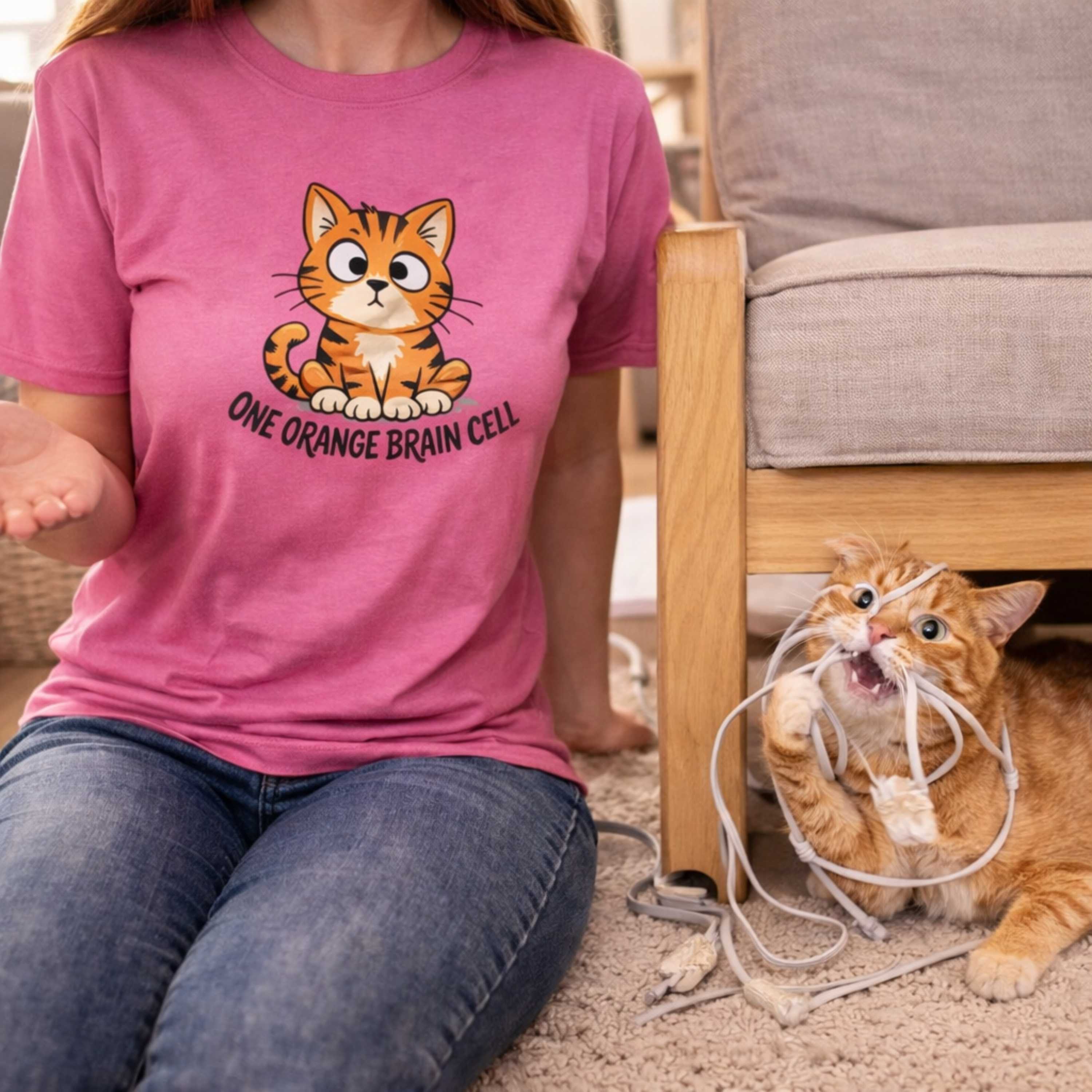 One Orange Brain Cell Cat T-Shirt