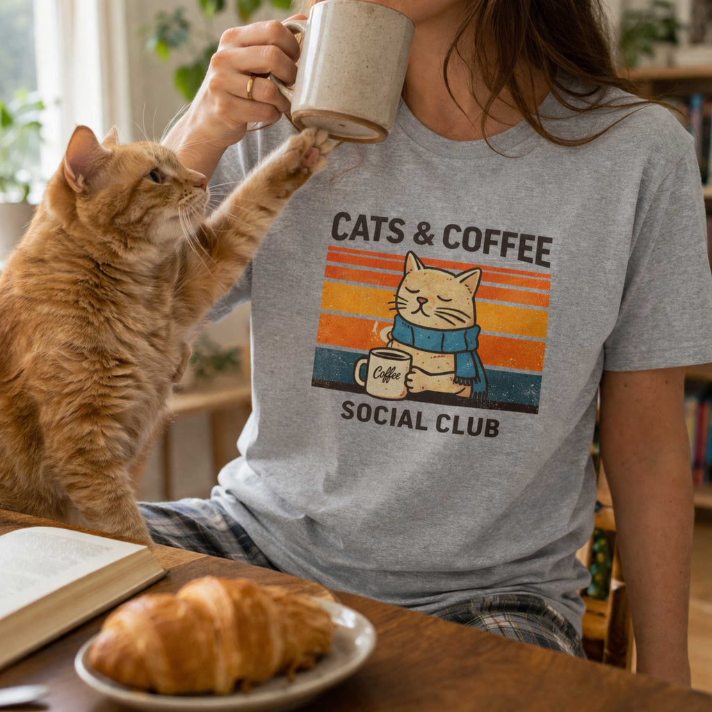 Cats & Coffee Social Club T-Shirt