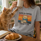 Cats & Coffee Social Club T-Shirt