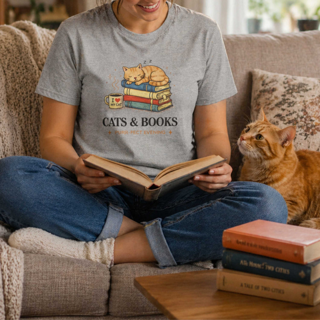 Cats & Books T-Shirt