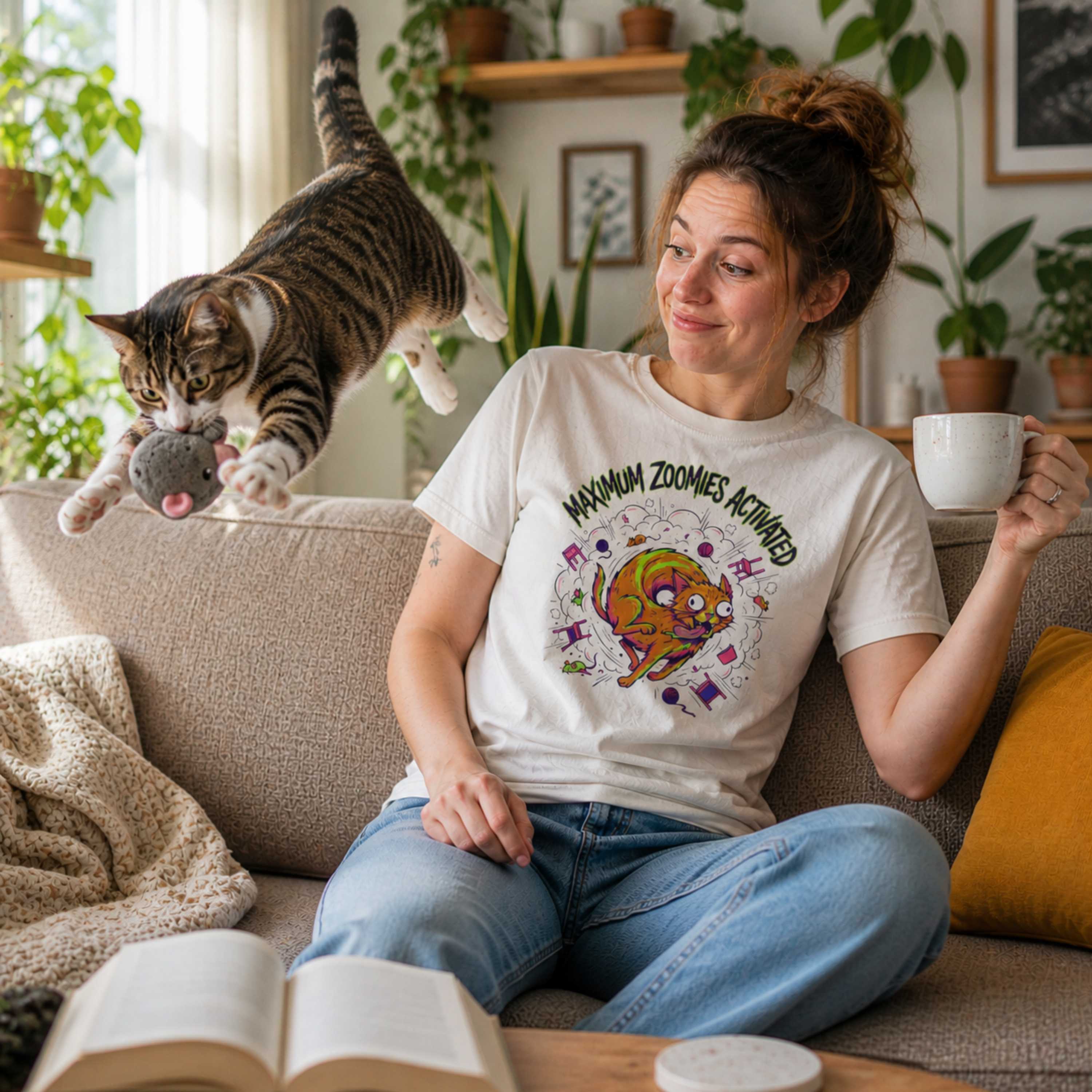 Maximum Zoomies Activated Cat T-Shirt