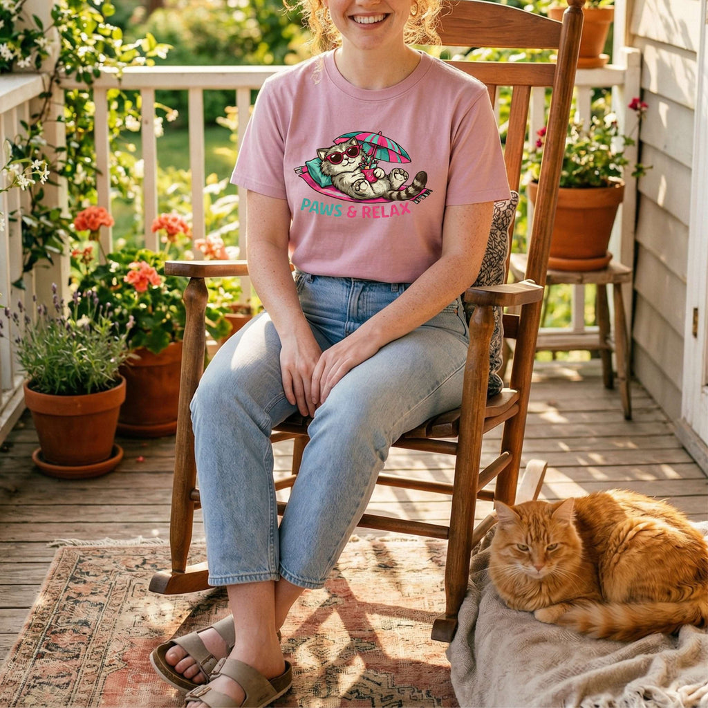 Paws and Relax - Hot Pink and Teal T-Shirt