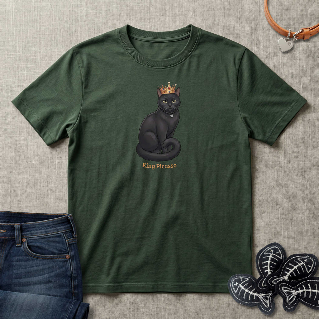 Custom Royal Cartoon Cat Based on Your Kitty T-Shirt