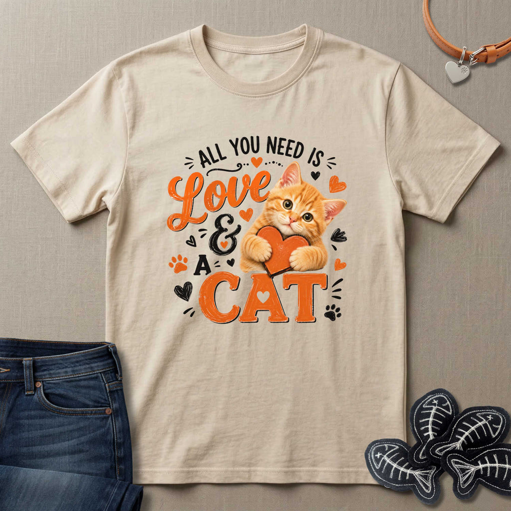 All You Need is Love and a Cat T-Shirt