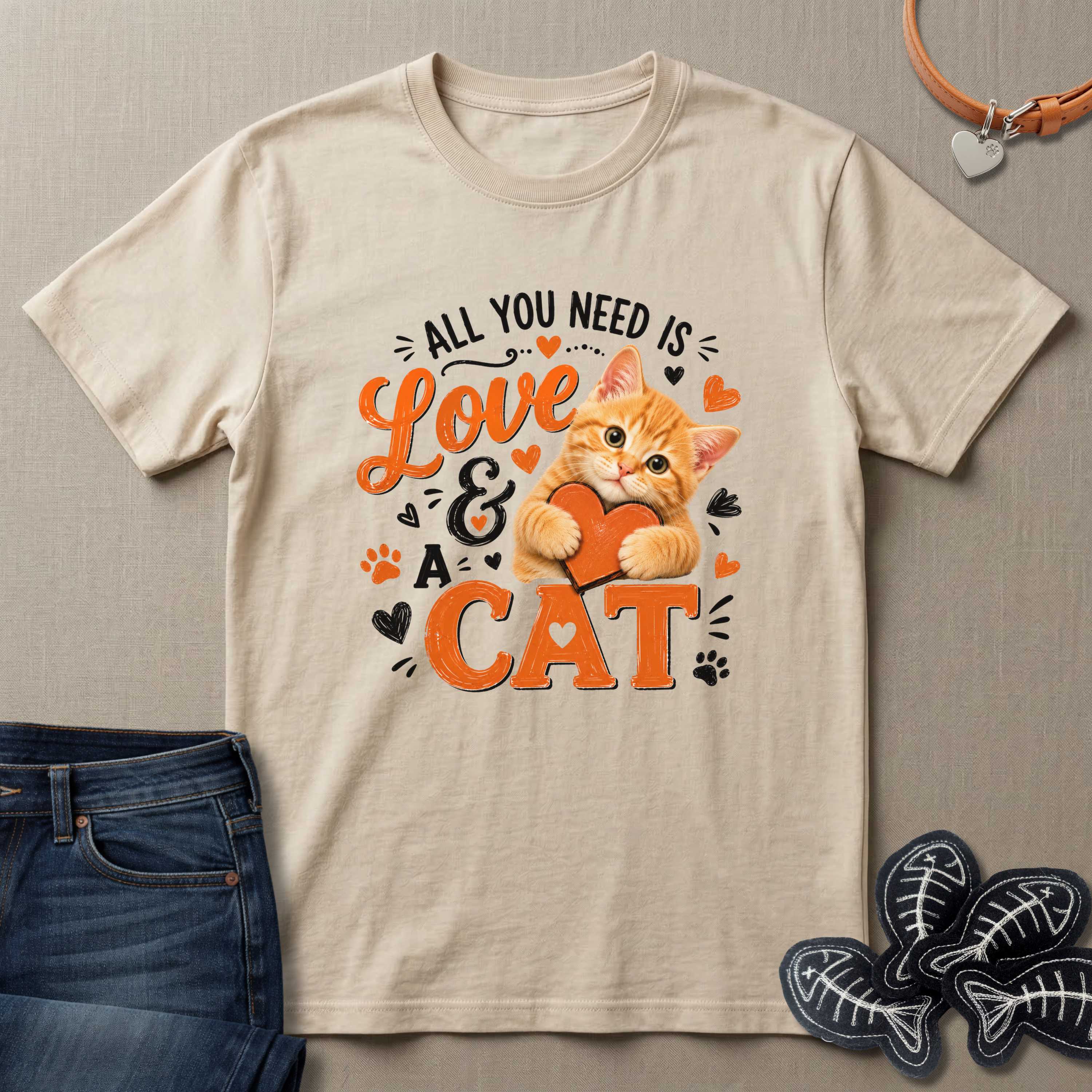 All You Need is Love and a Cat T-Shirt