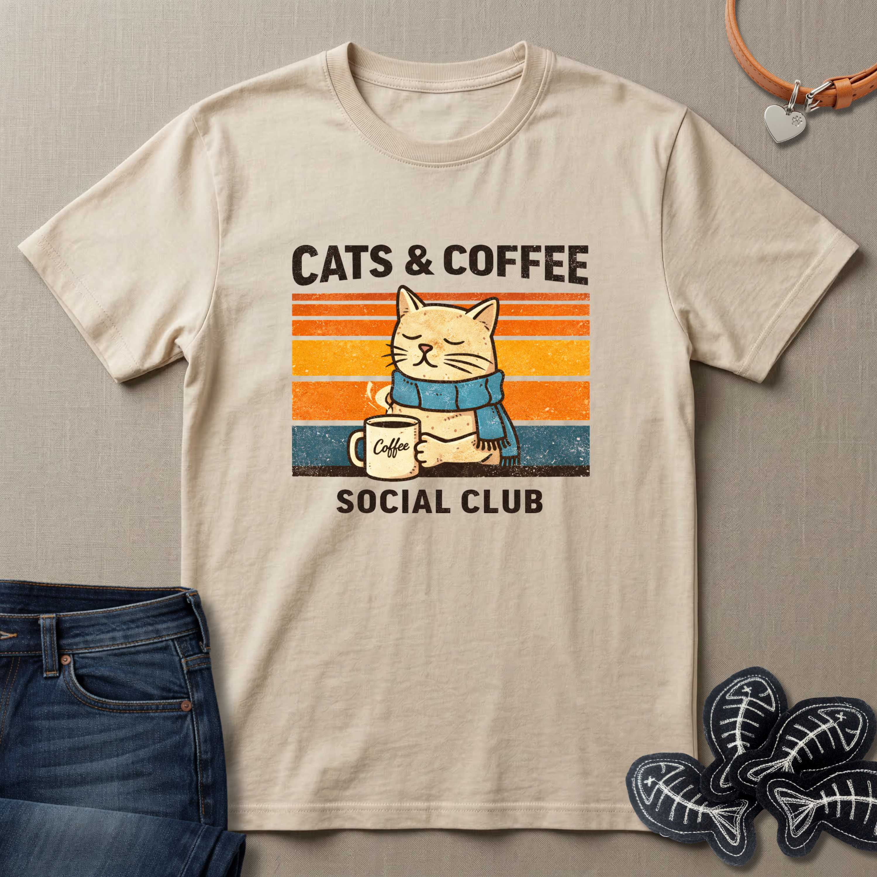 Cats & Coffee Social Club T-Shirt