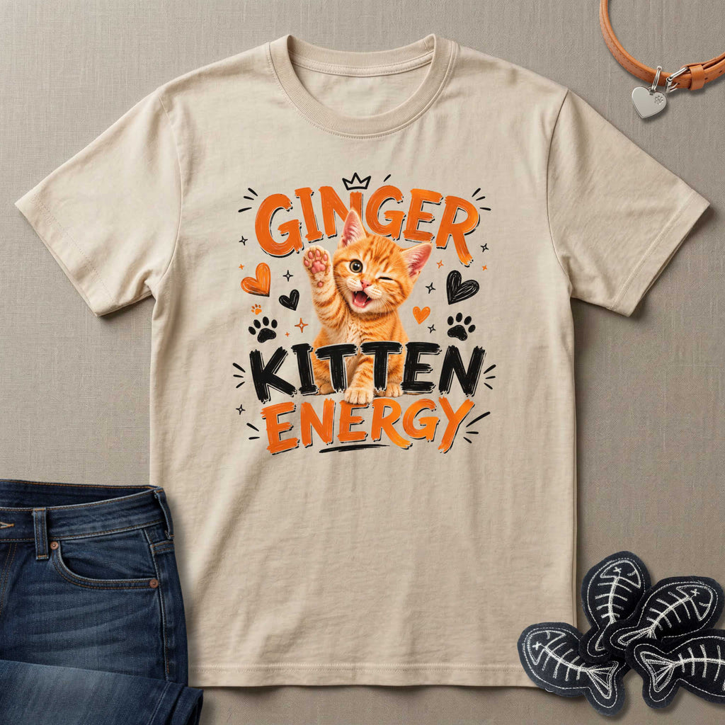 Ginger Kitten Energy Cat T-Shirt