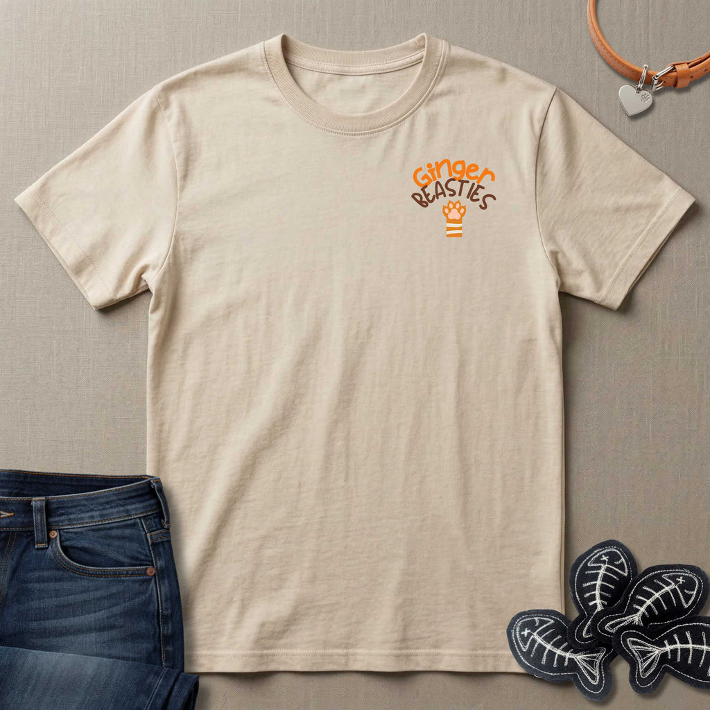 Ginger Beasties Paw Print Small Left Chest T-Shirt