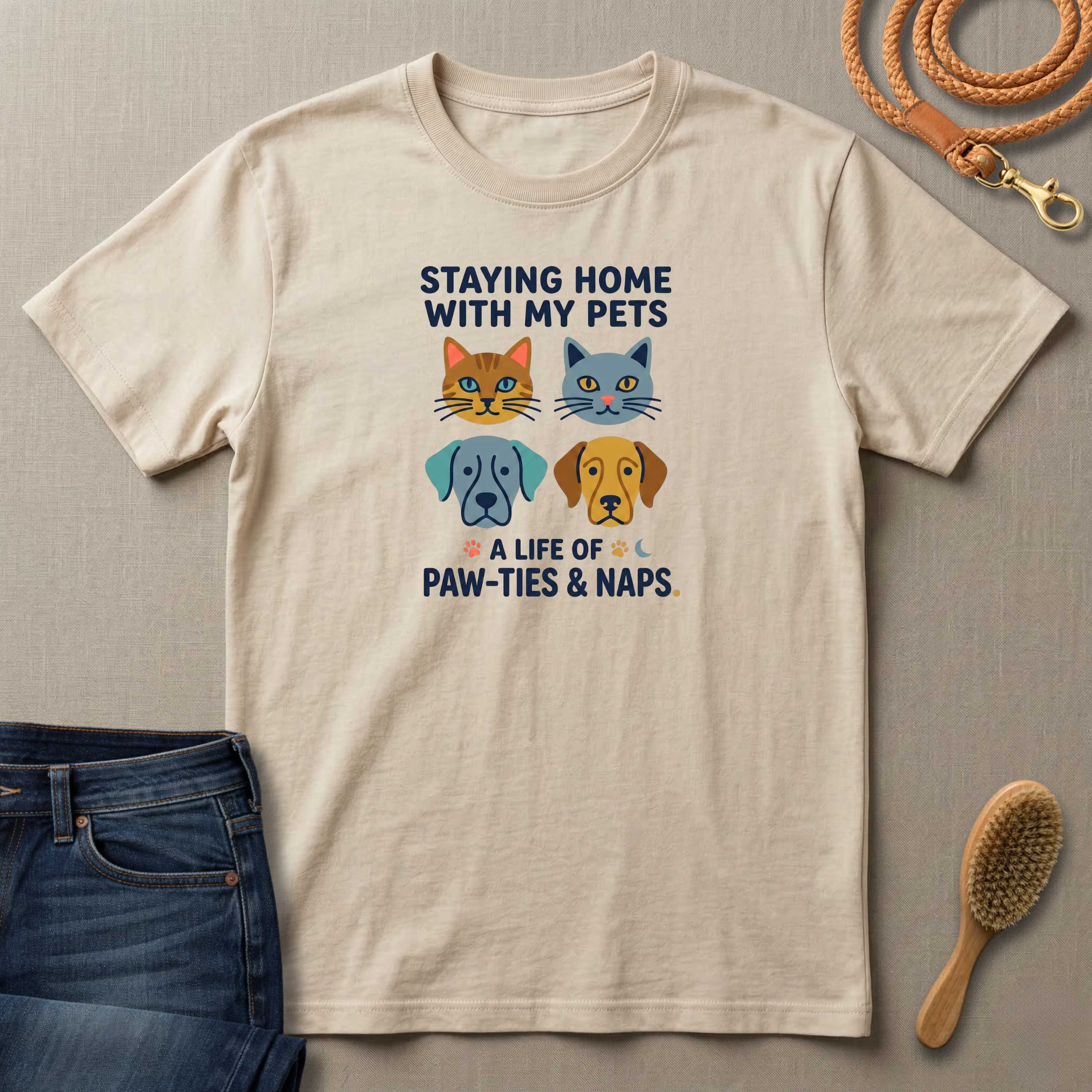 Staying Home with my Pets T-Shirt