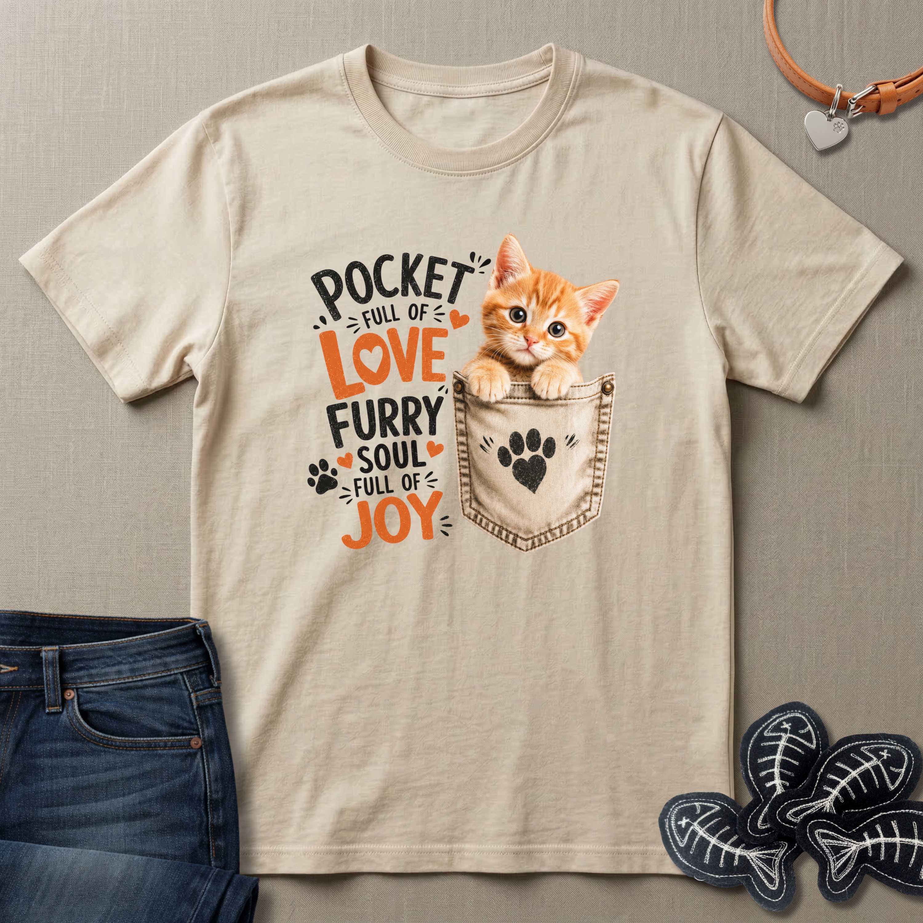 Pocket Full of Love Cat T-Shirt