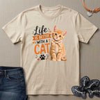 Life is Better with a Cat with a Bowtie T-Shirt
