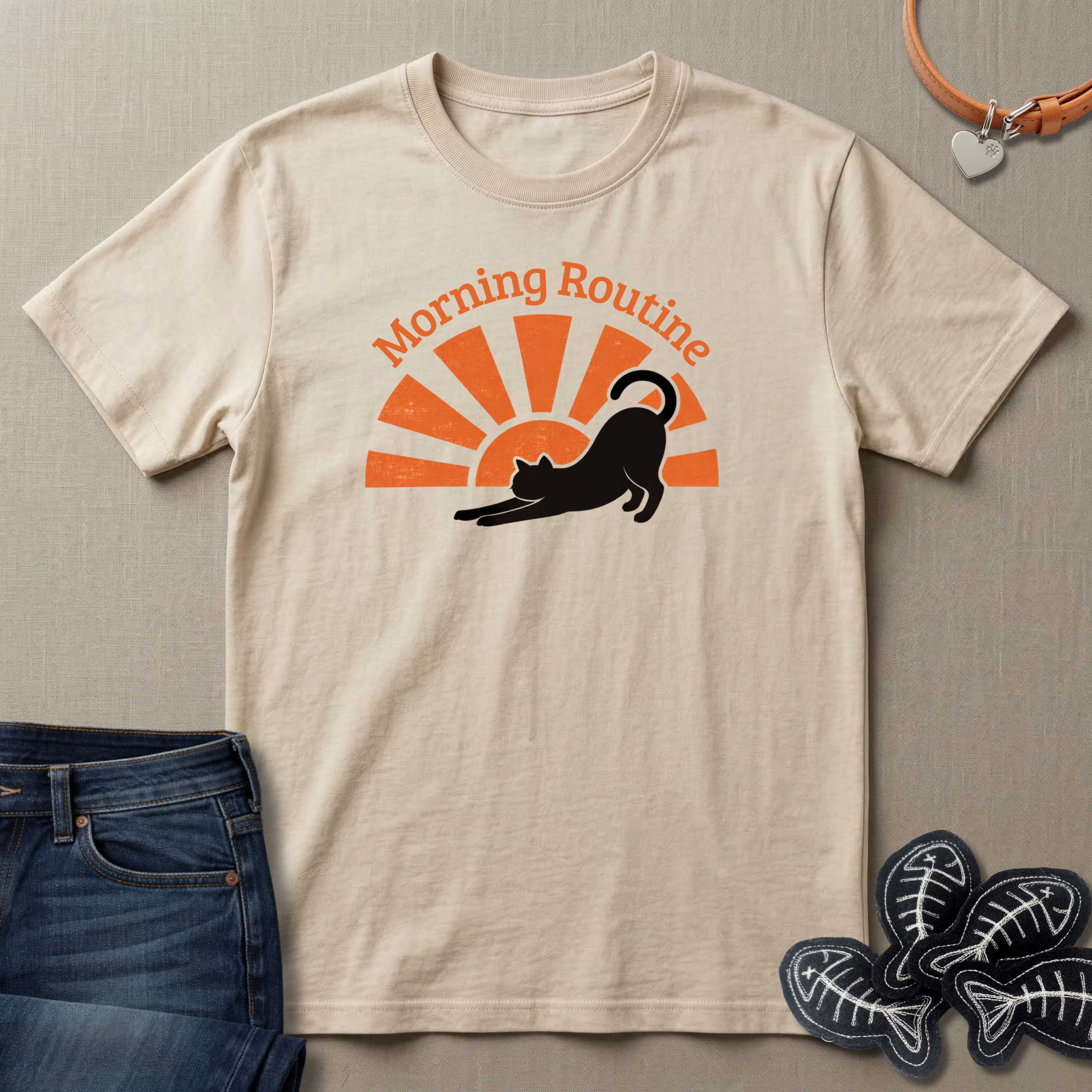 Morning Routine Cat & Sunburst T-Shirt