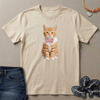 Orange Kitten with Bow and Bell Cat T-Shirt