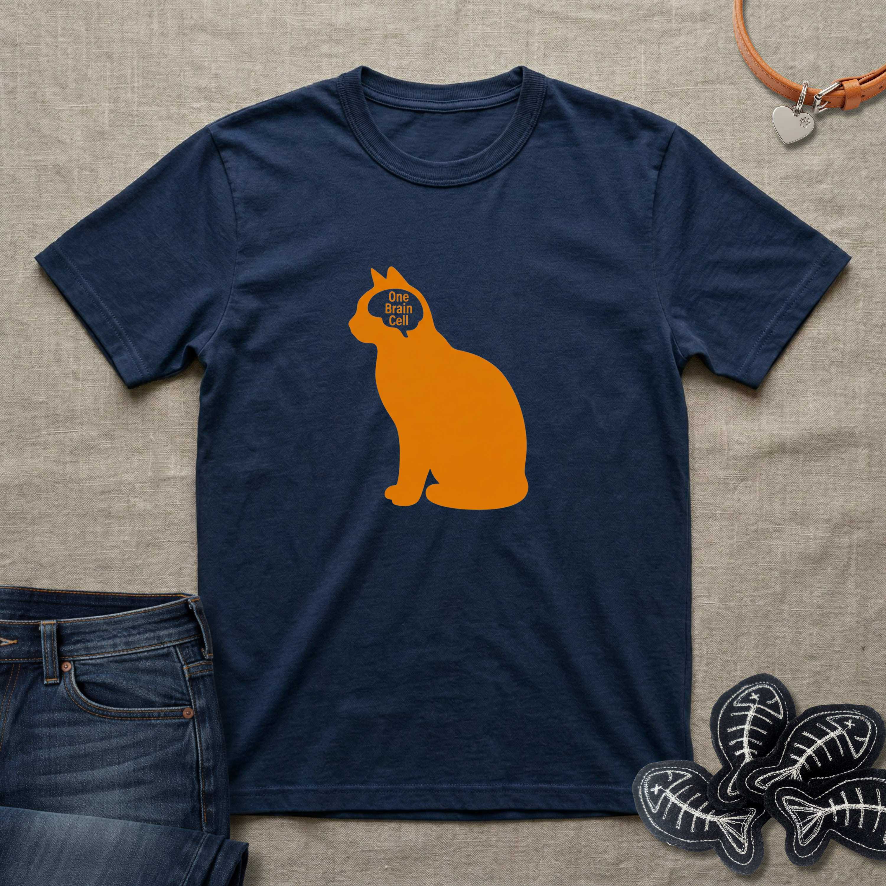 One Brain Cell Orange Cat T-Shirt