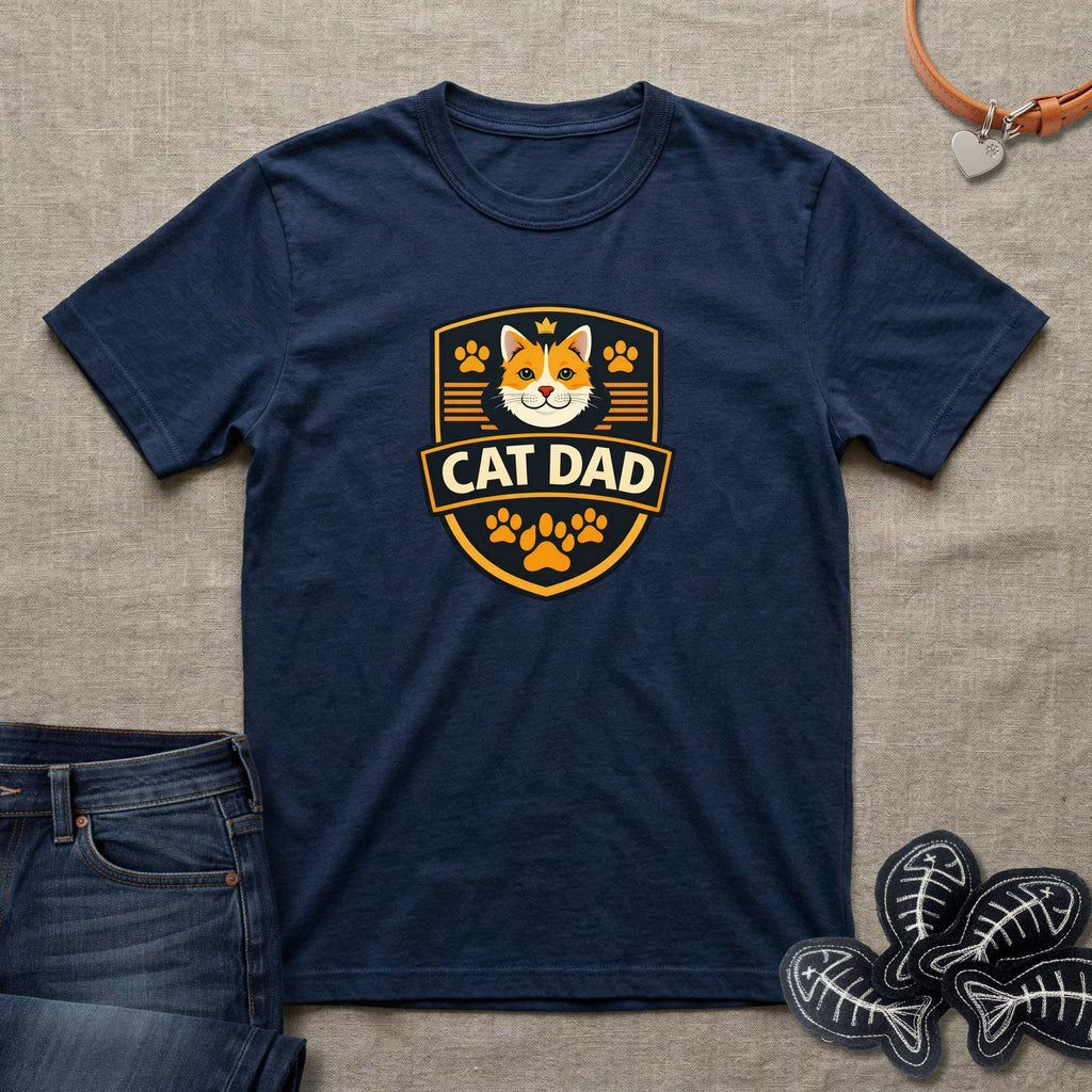 Cat Dad Badge T-Shirt