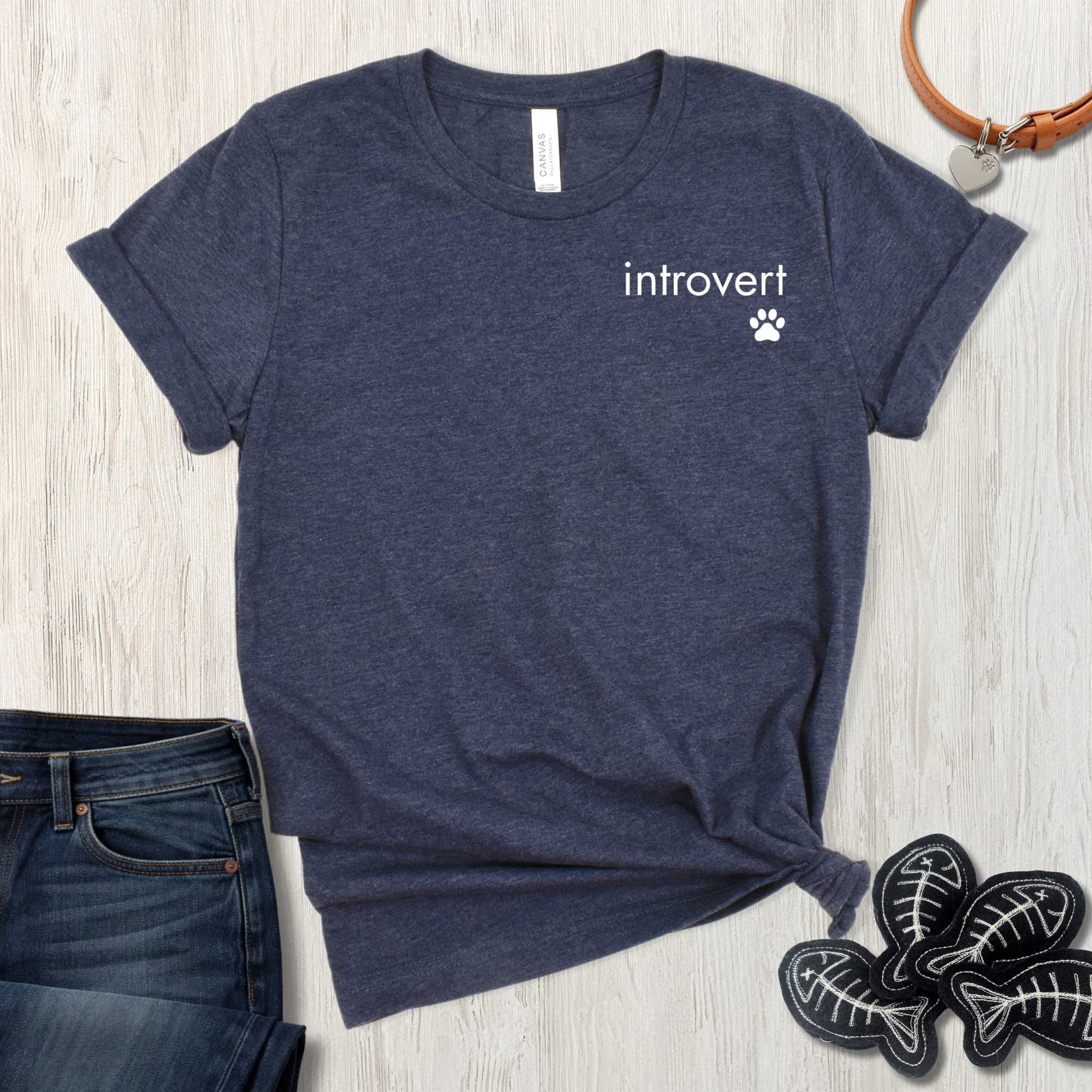 The "Introvert" Minimalist Pet Lover T-Shirt