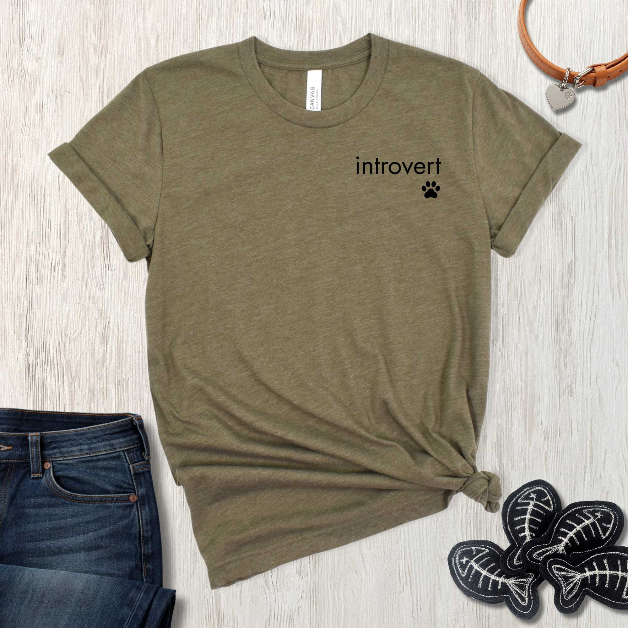 The "Introvert" Minimalist Pet Lover T-Shirt