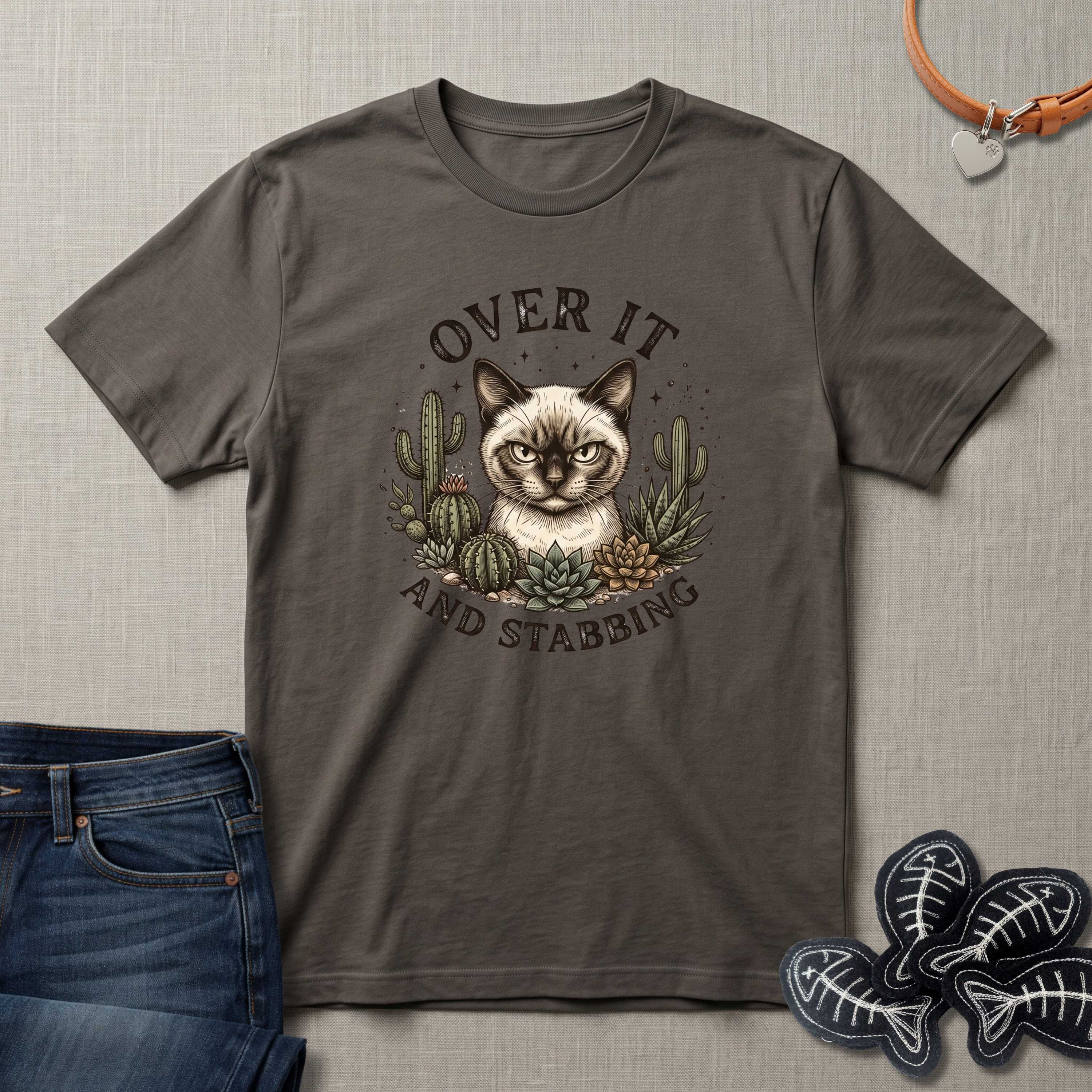 Over It and Stabbing Cat T-Shirts