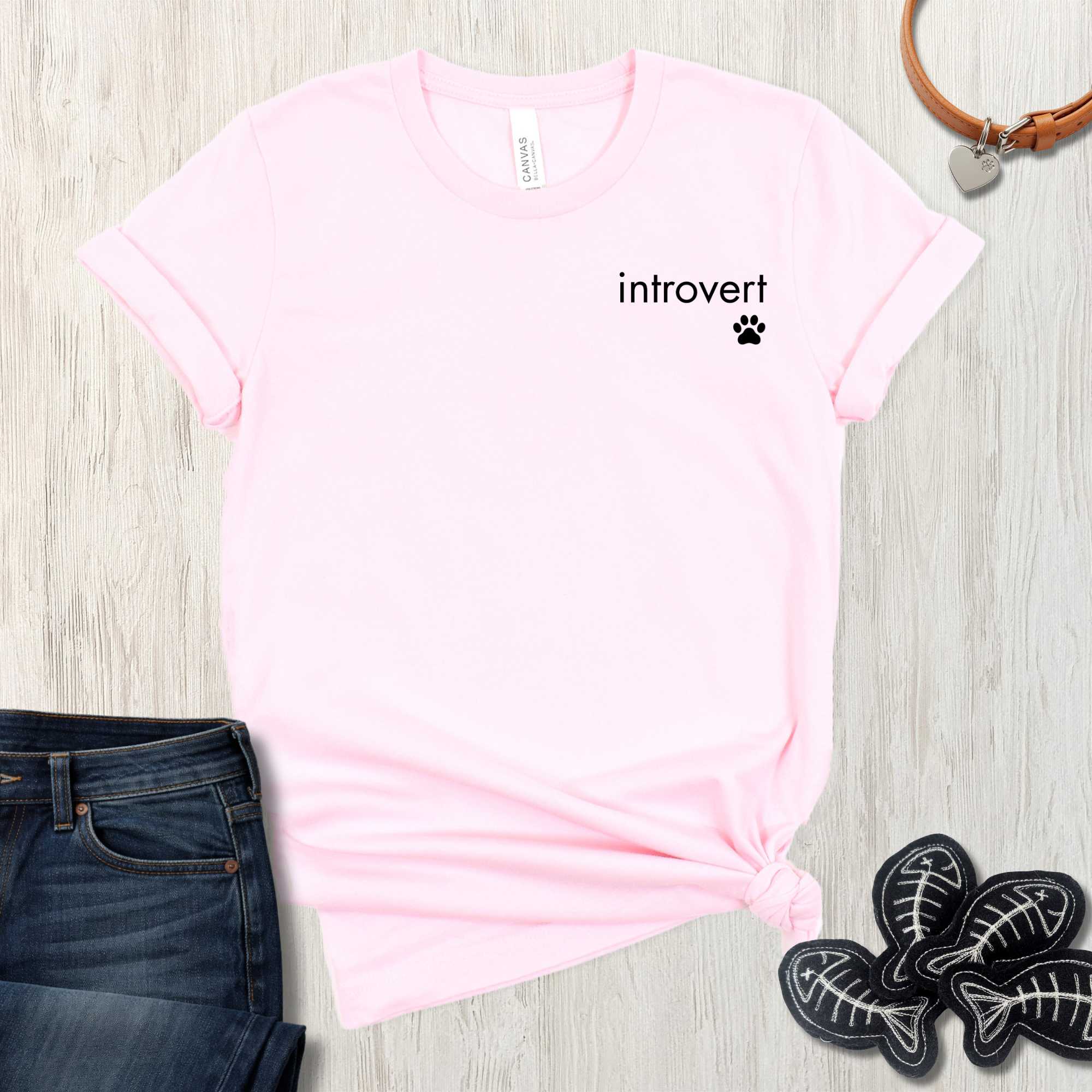 The "Introvert" Minimalist Pet Lover T-Shirt