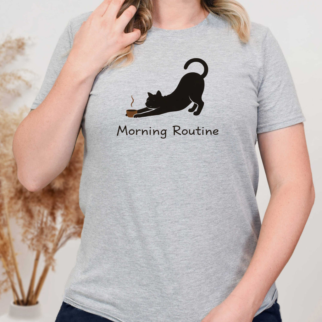 Morning Routine Cat & Coffee T-Shirt
