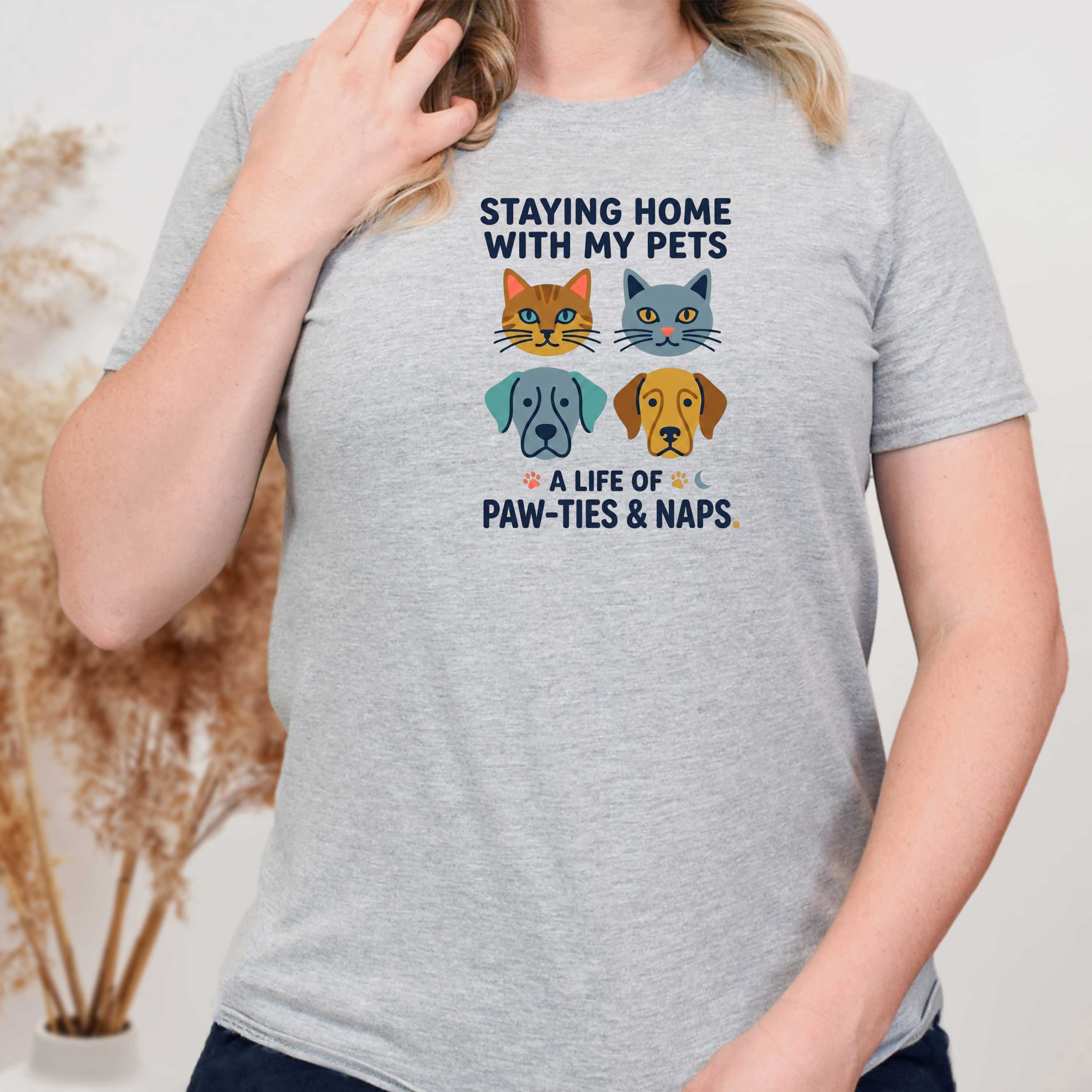 Staying Home with my Pets T-Shirt