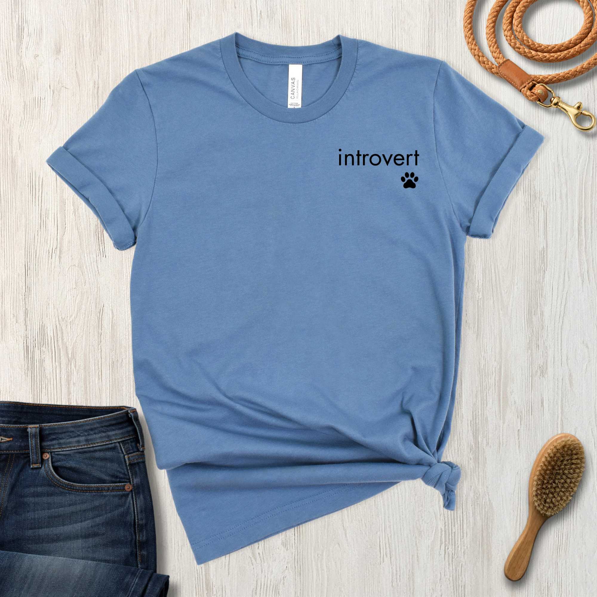 The "Introvert" Minimalist Pet Lover T-Shirt