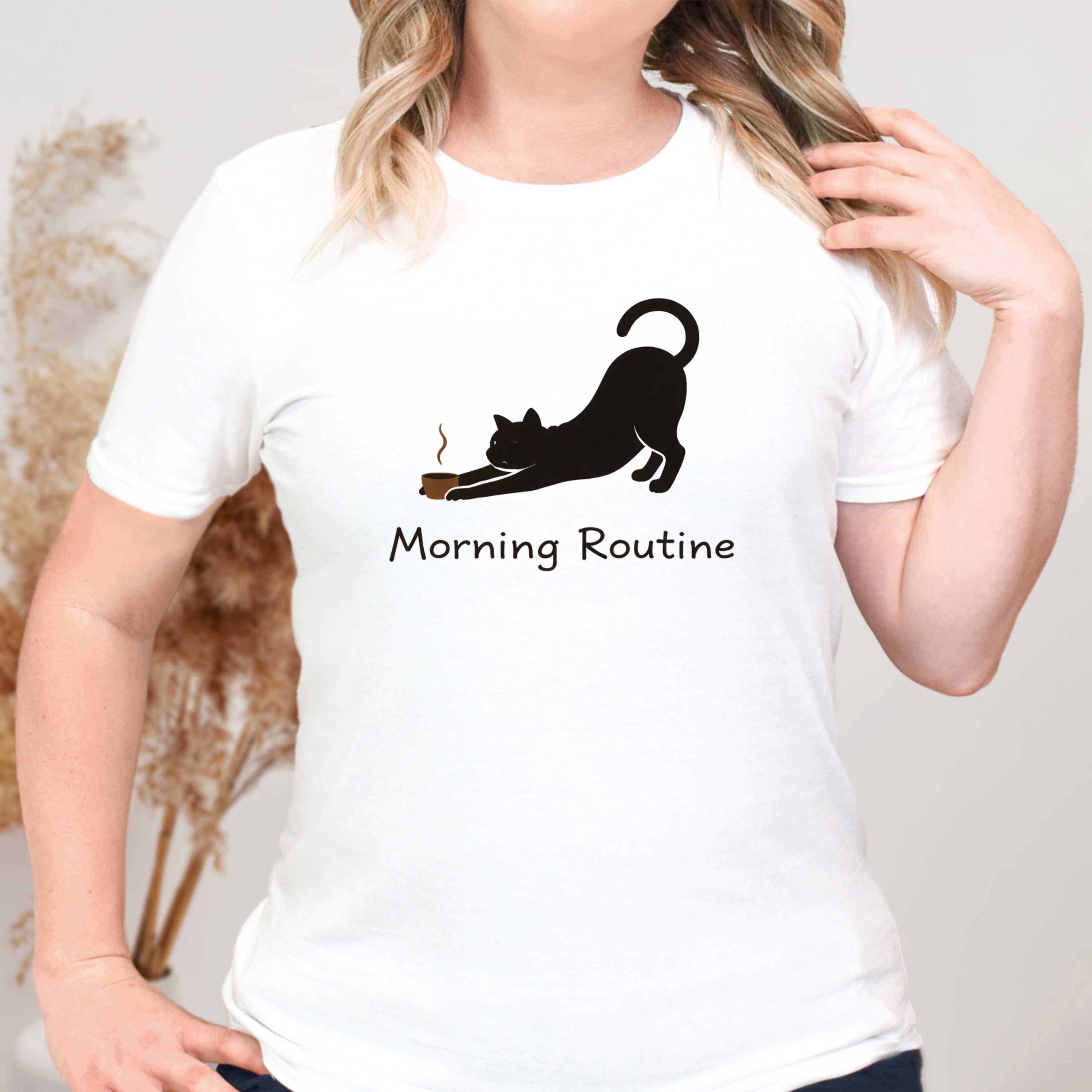Morning Routine Cat & Coffee T-Shirt
