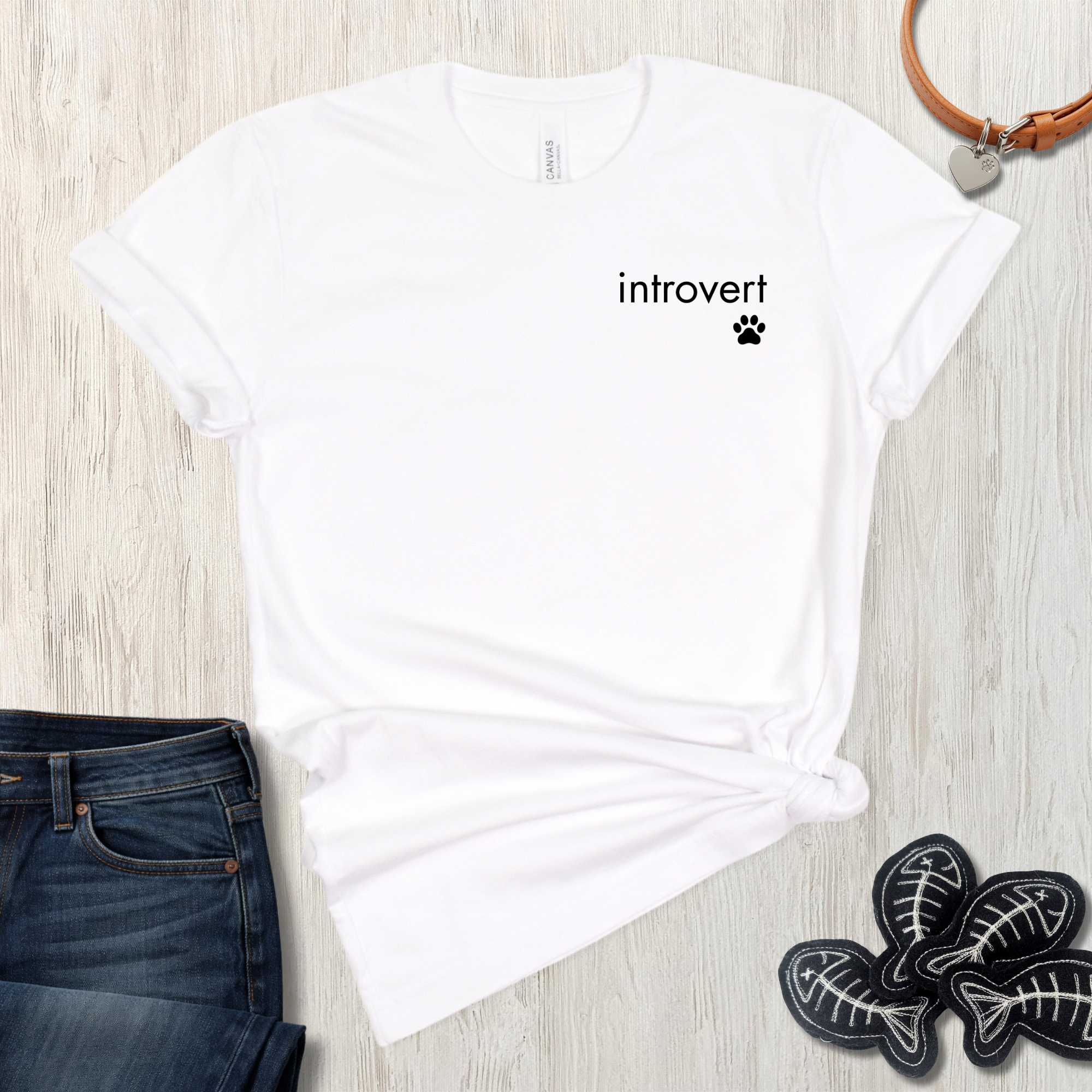 The "Introvert" Minimalist Pet Lover T-Shirt