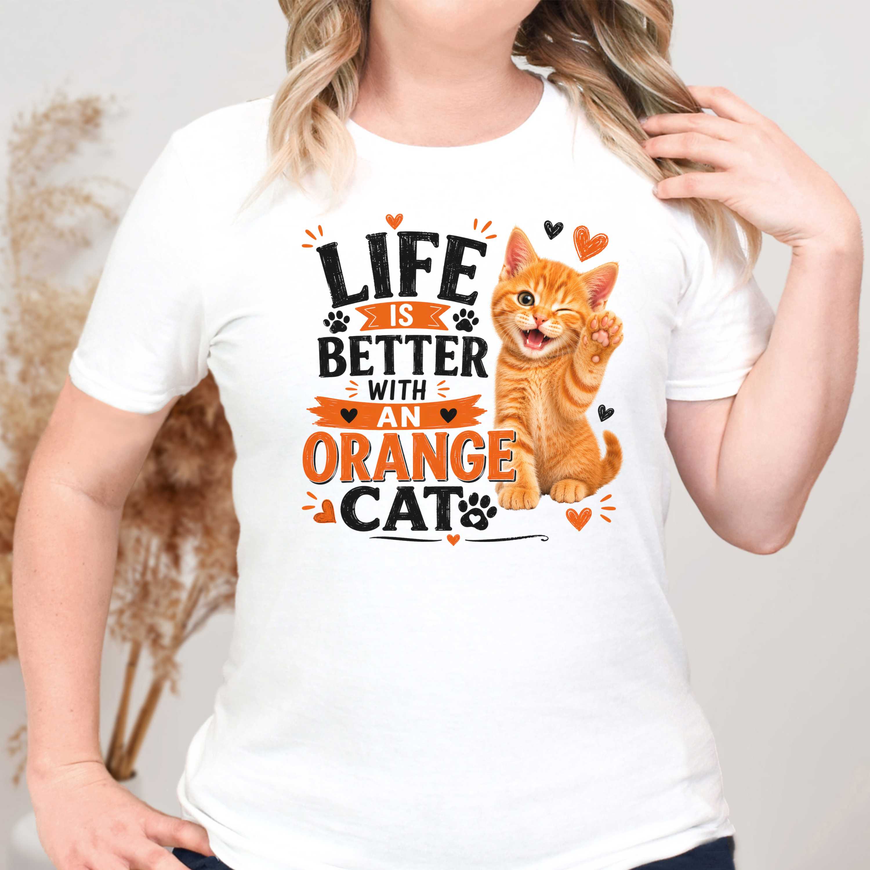 Life is Better with an Orange Cat T-Shirt