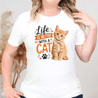 Life is Better with a Cat with a Bowtie T-Shirt