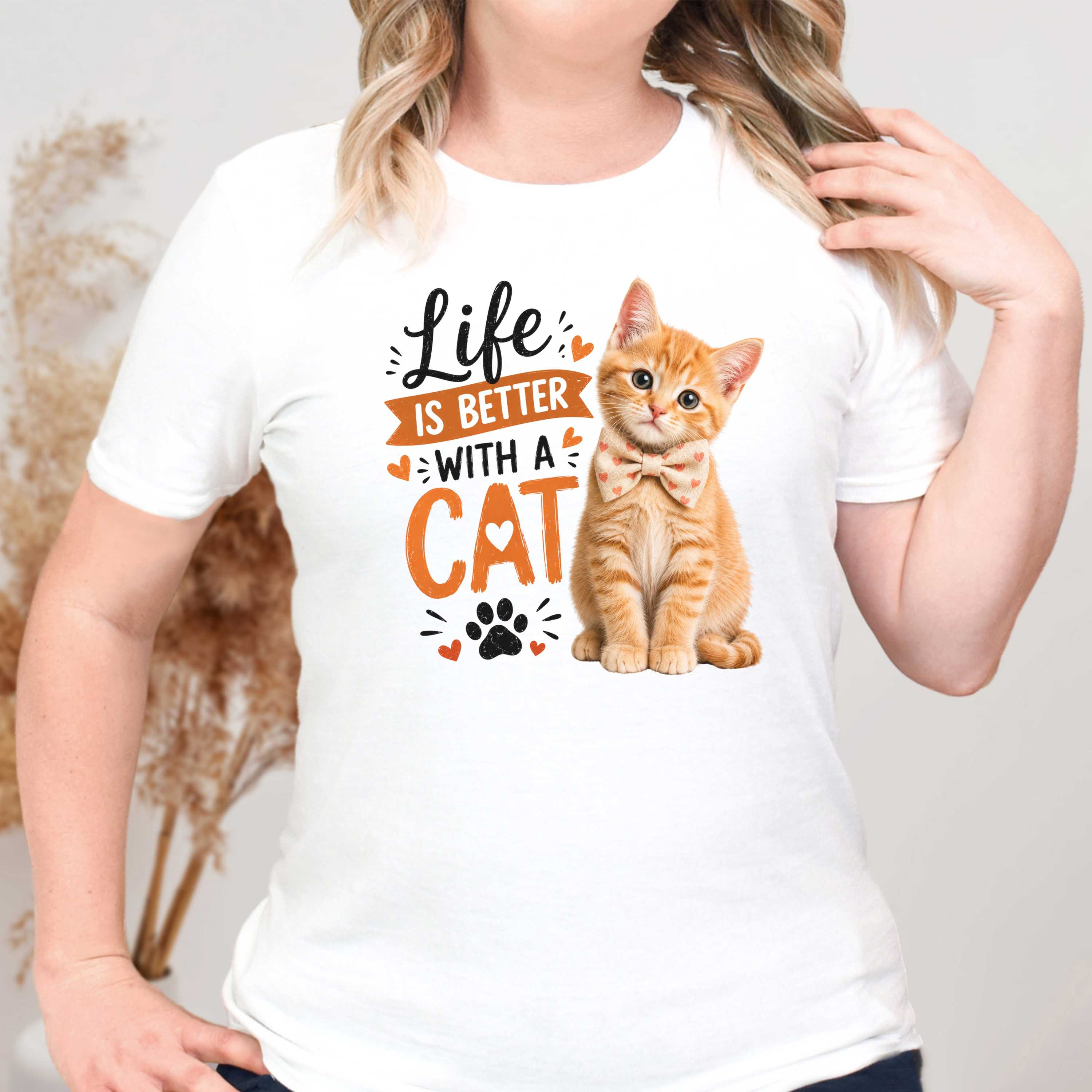 Life is Better with a Cat with a Bowtie T-Shirt