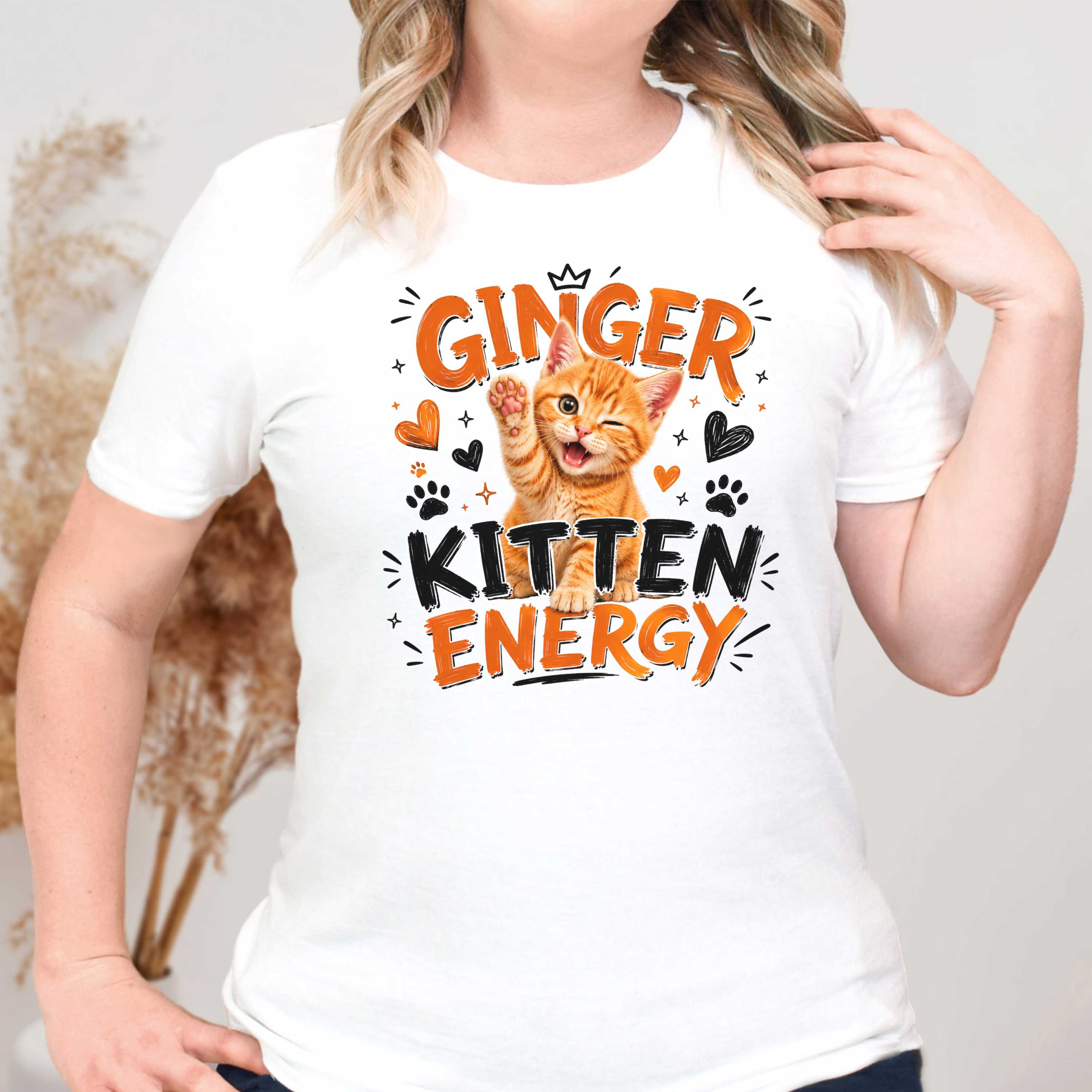 Ginger Kitten Energy Cat T-Shirt