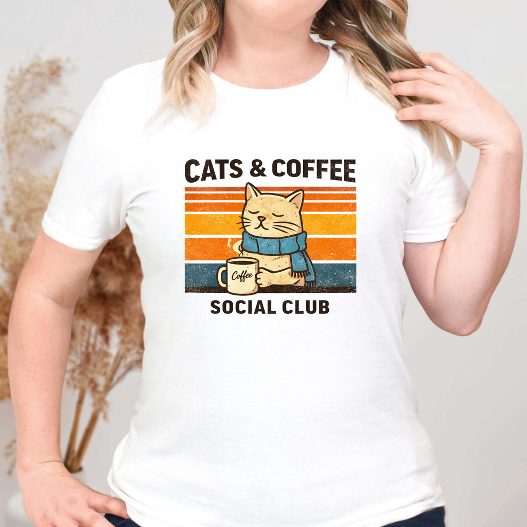 Cats & Coffee Social Club T-Shirt