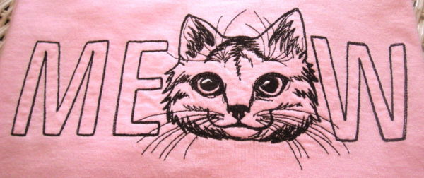MEOW Embroidered T-Shirt-3117