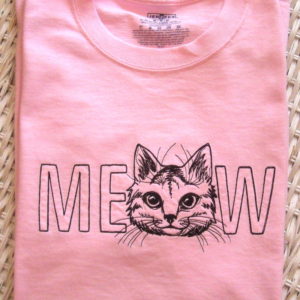 MEOW Embroidered T-Shirt-0