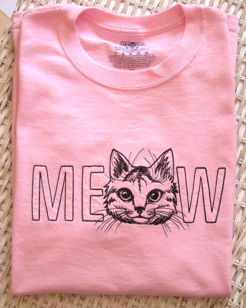 MEOW Embroidered T-Shirt-0