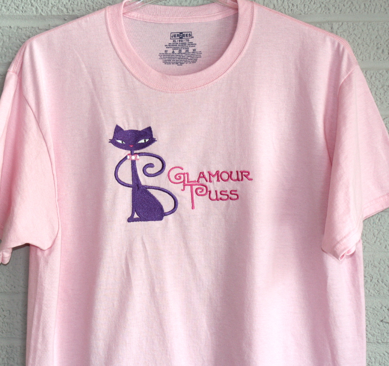 Glamour Puss on Pink Tee