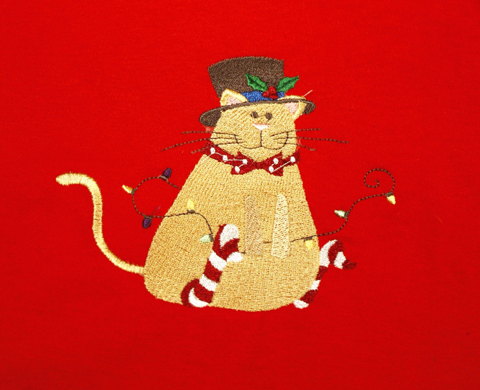 Top Hat Christmas Kitty Close up