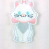 Marie, white girl kitten finger puppet with blue eyes that glow in the dark