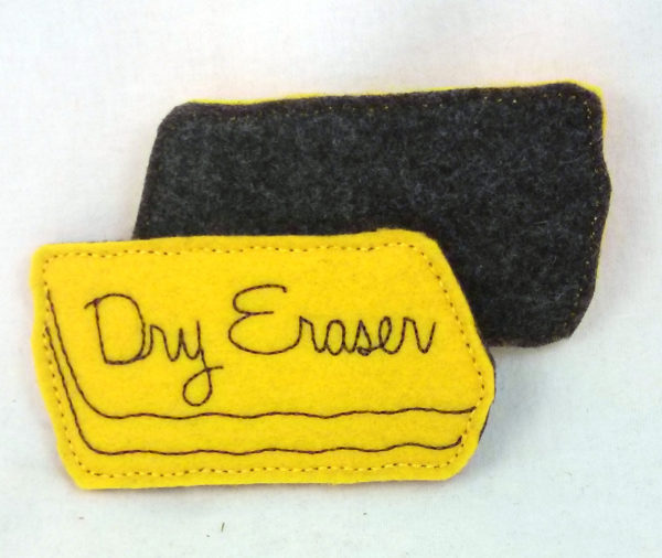 Dry eraser included - 2 layers of acrylic felt, about 4" wide
